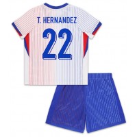 Camisa de Futebol França Theo Hernandez #22 Equipamento Secundário Infantil Europeu 2024 Manga Curta (+ Calças curtas)